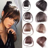 Thin Neat Air Bangs Human Hair Extensions Clip In Fringe Front Hairpiece Women