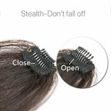 Thin Neat Air Bangs Human Hair Extensions Clip In Fringe Front Hairpiece Women