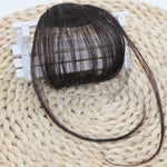 Thin Neat Air Bangs Human Hair Extensions Clip In Fringe Front Hairpiece Women