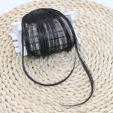 Thin Neat Air Bangs Human Hair Extensions Clip In Fringe Front Hairpiece Women