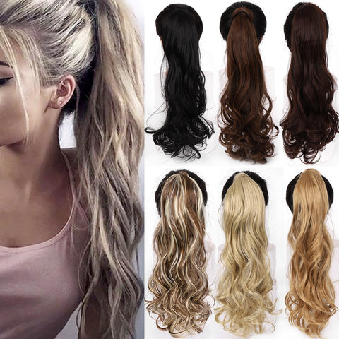 Long Color Hair Extension  Synthetic Natural  Colorfully Pony Tail Fake Hair