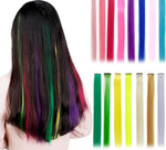 Color Long Straight Clip Hair Synthetic Extensions