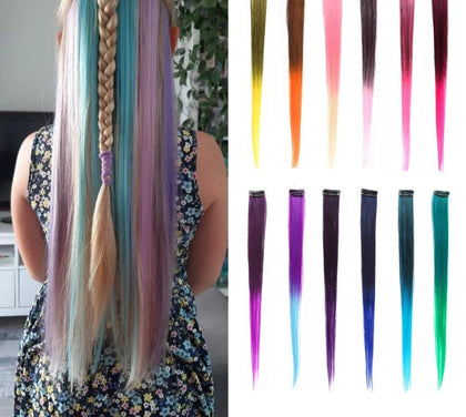 Most Colorful Synthetic Hair Extensions Clip